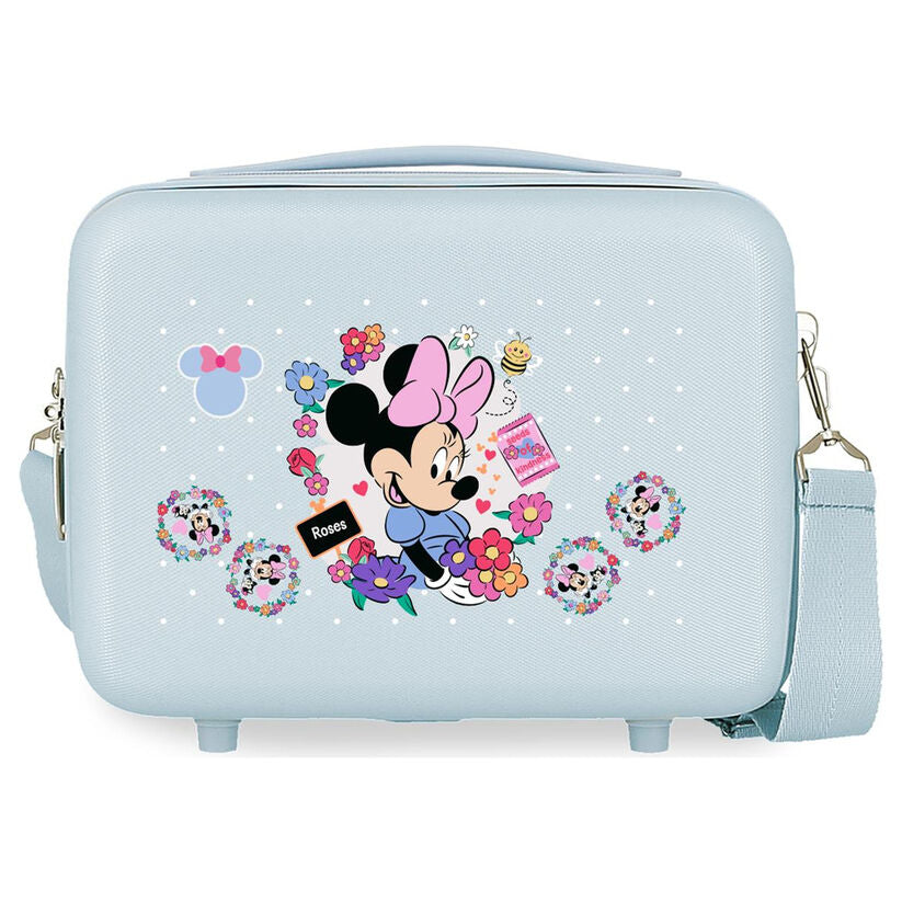 Neceser azul de ABS con Minnie y estampado floral