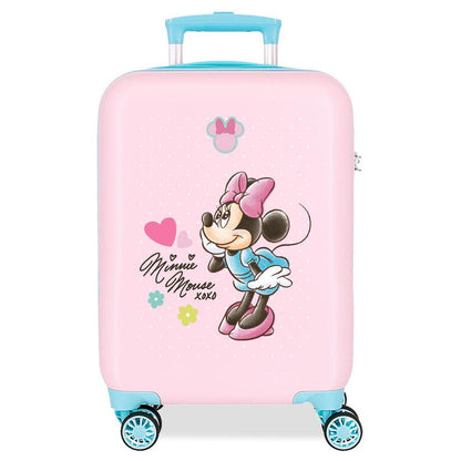 Maleta trolley rosa de Minnie Disney con ruedas dobles y detalles turquesa - 2