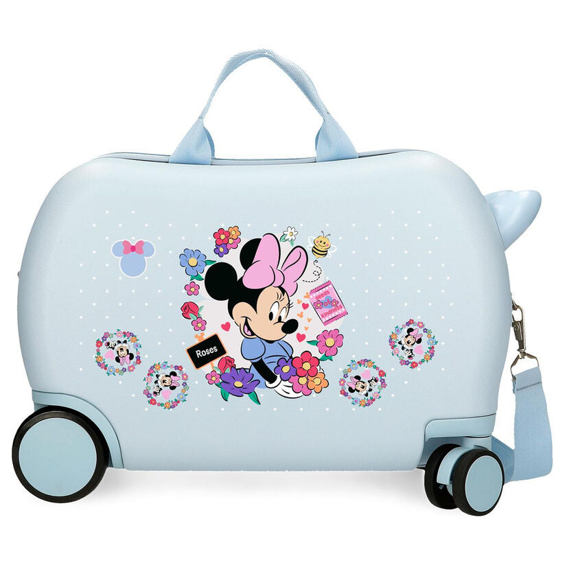 Maleta trolley ABS azul claro con Minnie Disney y flores - 3