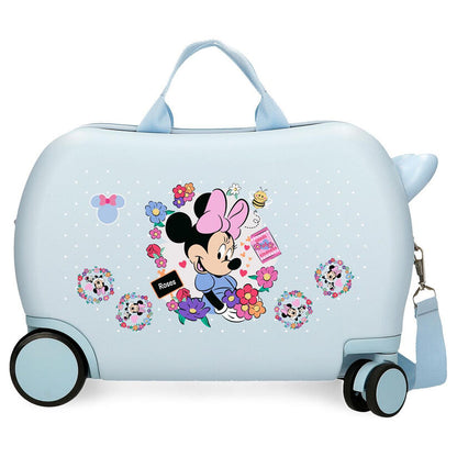Maleta trolley ABS azul claro con Minnie Disney y flores - 3