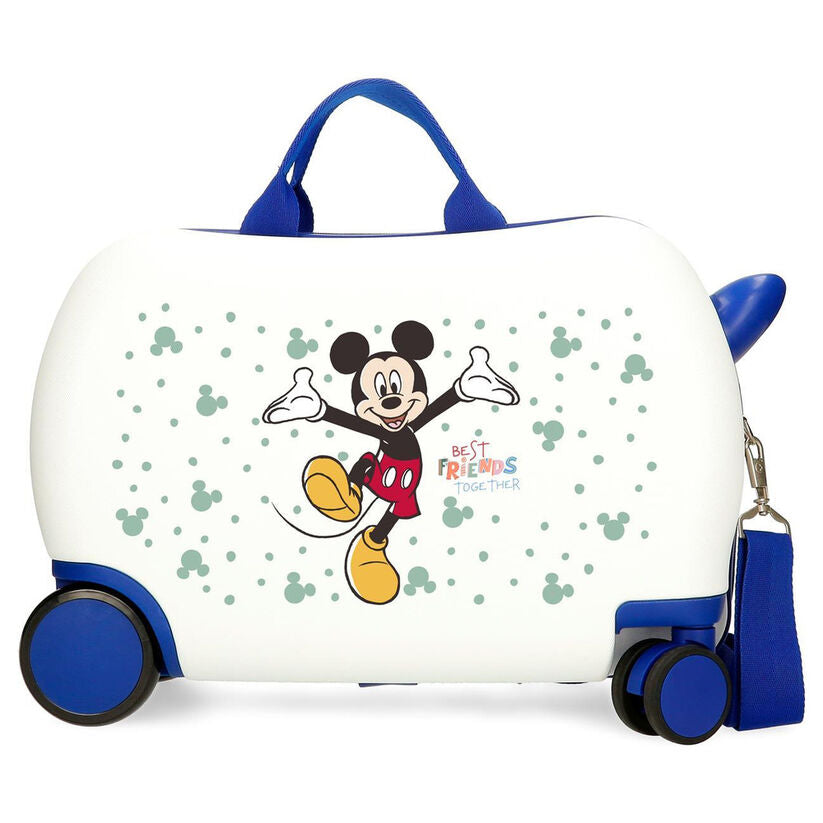 Maleta trolley ABS blanca de Mickey Disney con detalles azules