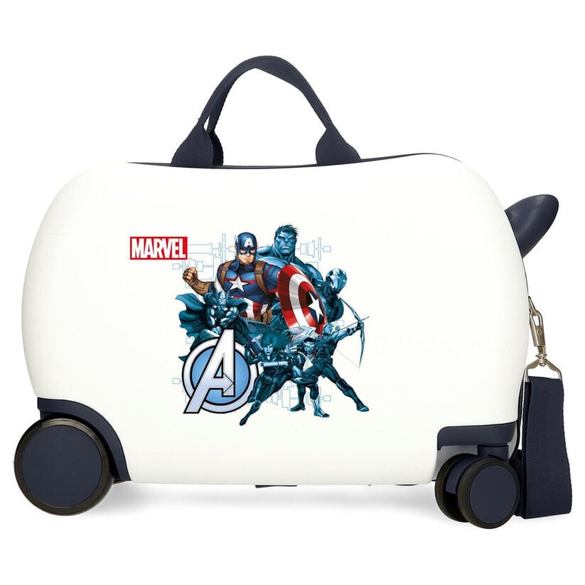 Maleta trolley blanca de Marvel Los Vengadores con cuatro ruedas