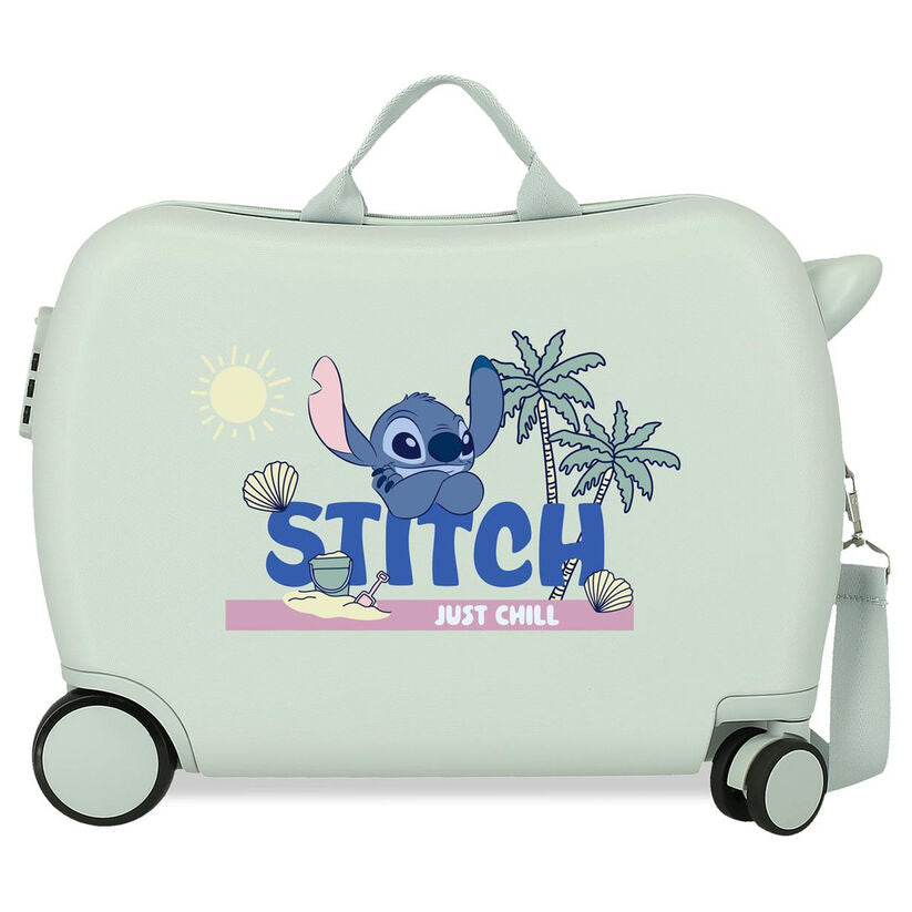 Maleta trolley verde menta Stitch Disney Just Chill de 50 cm