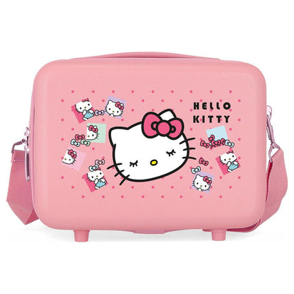 Neceser rosa de ABS Hello Kitty Bows adaptable a trolley - 2