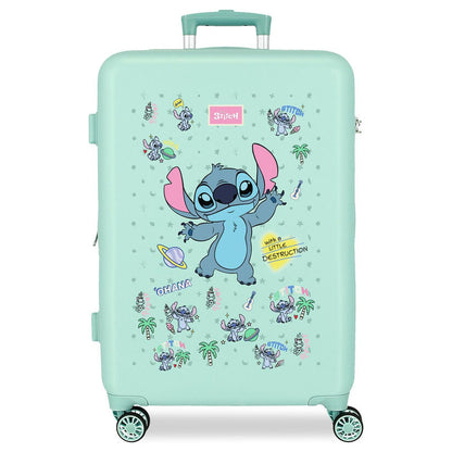Maleta trolley ABS Stitch Disney verde menta de 65 cm - 2