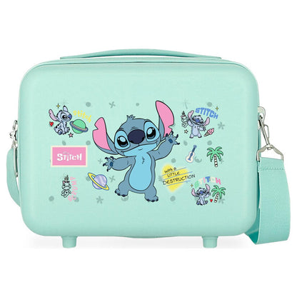 Neceser ABS verde menta de Stitch Disney adaptable a trolley - 2