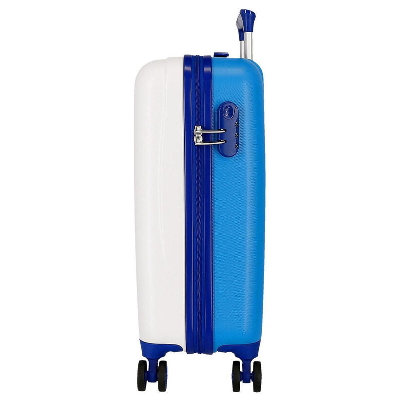 Maleta trolley ABS Mickey Disney blanca de 55 cm con ruedas azules - 3
