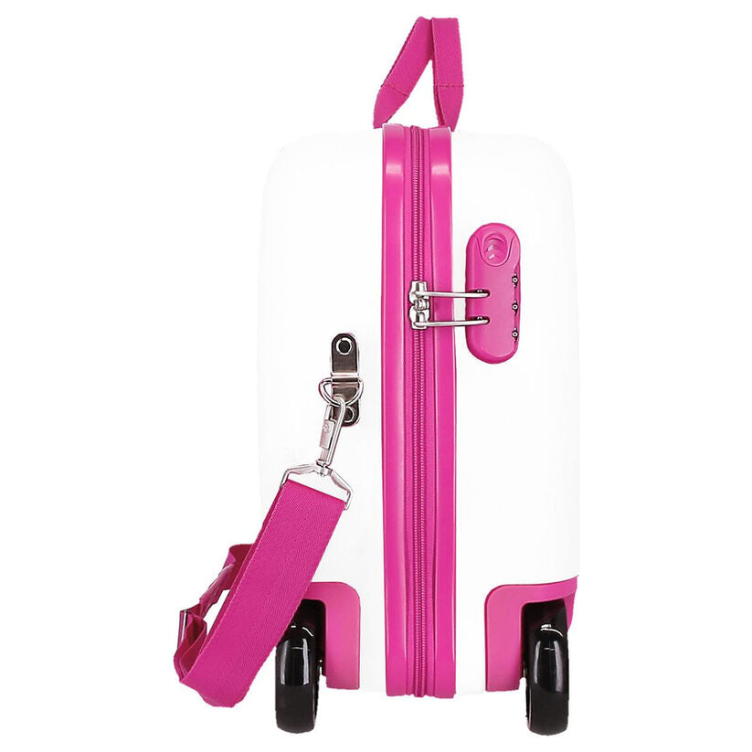 Maleta trolley ABS Flowers Minnie Disney blanca con flores y detalles rosas - 4