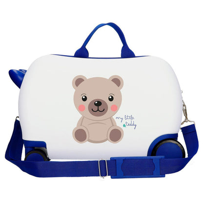 Maleta trolley ABS blanca y azul con dibujo de oso - 3