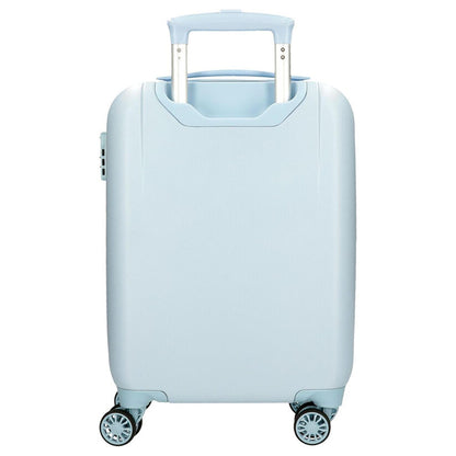 Maleta trolley ABS azul claro con ilustración de gato y cuatro ruedas dobles - 3