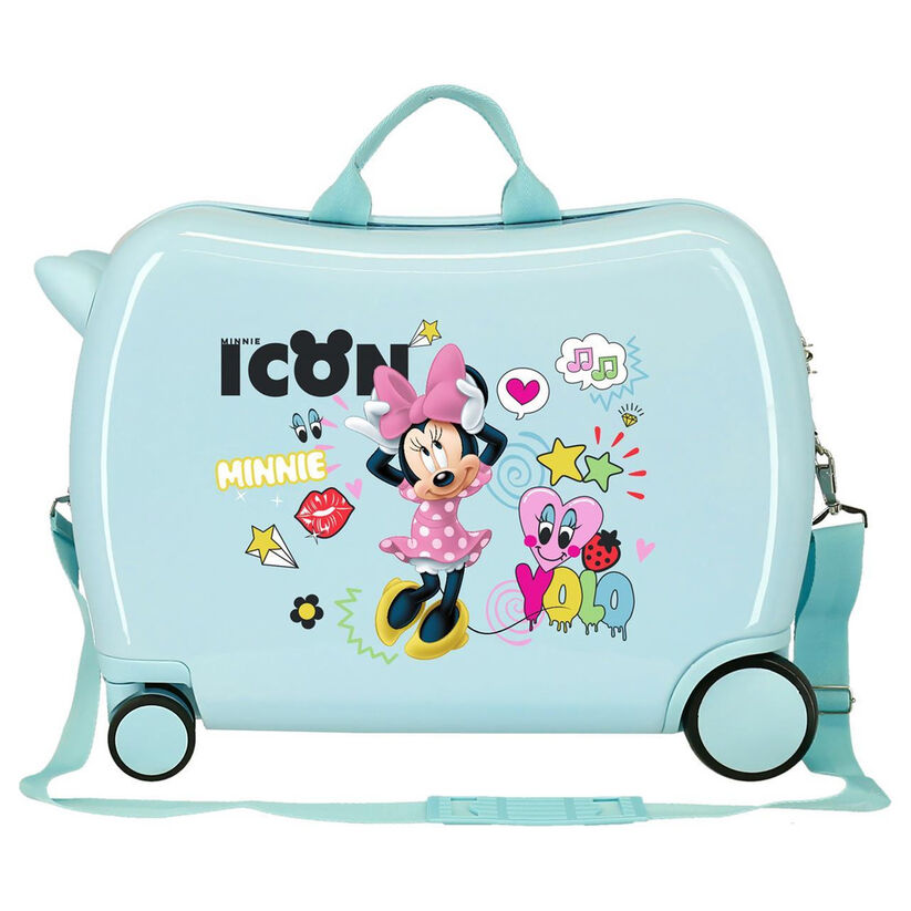 Maleta trolley azul claro de Minnie Disney con cuatro ruedas - 2