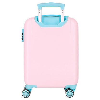 Maleta trolley rosa de Minnie Disney con ruedas dobles y detalles turquesa - 4