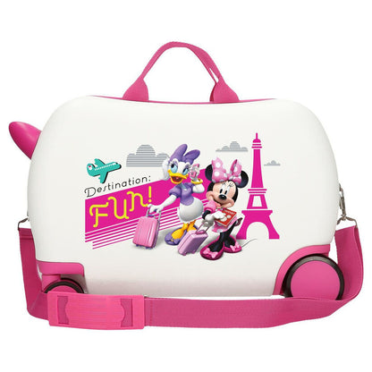 Maleta trolley ABS Disney Minnie y Daisy en blanco y rosa - 4