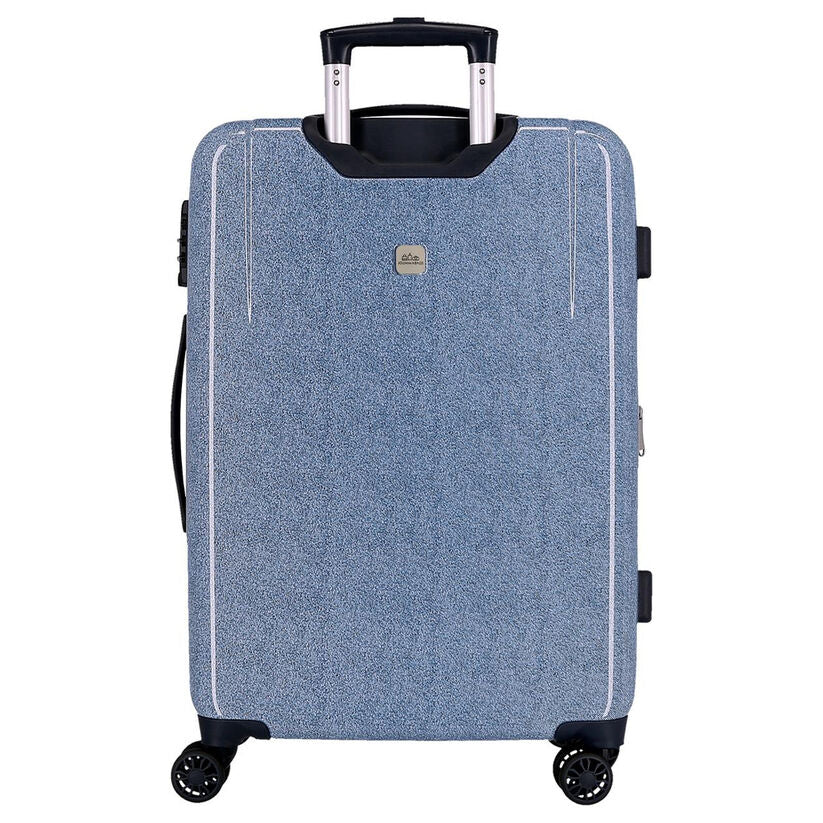 Maleta trolley azul de ABS con diseño de Stitch y corazones rosas - 4