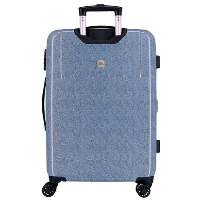 Maleta trolley azul de ABS con diseño de Stitch y corazones rosas - 4