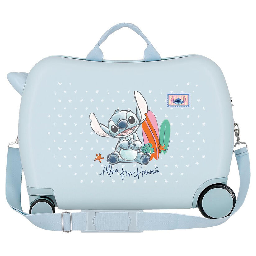 Maleta trolley azul de Stitch Disney con tablas de surf - 3