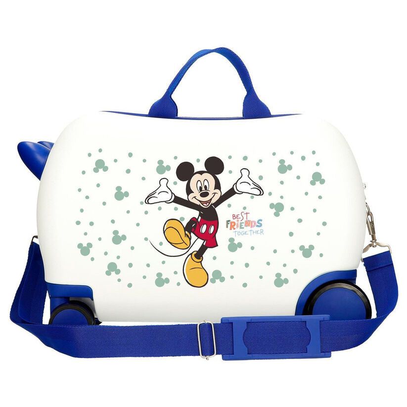 Maleta trolley ABS blanca de Mickey Disney con detalles azules - 3