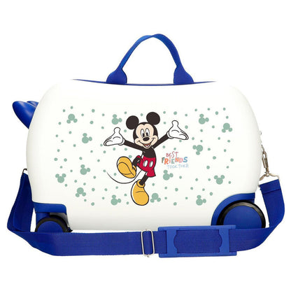 Maleta trolley ABS blanca de Mickey Disney con detalles azules - 3