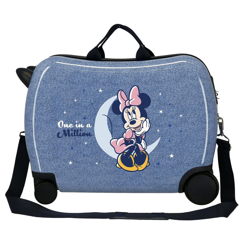 Maleta trolley azul de ABS con Minnie Disney y cuatro ruedas - 2