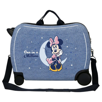 Maleta trolley azul de ABS con Minnie Disney y cuatro ruedas - 2