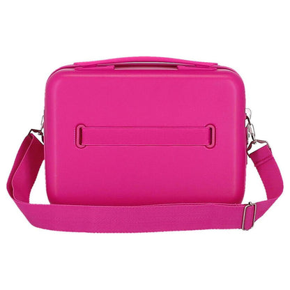 Neceser fucsia de ABS con Minnie Disney, asa y correa lateral - 4