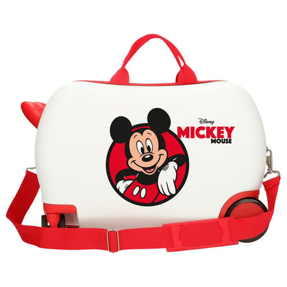Maleta trolley ABS blanca y roja de Mickey Mouse Disney con cuatro ruedas - 3