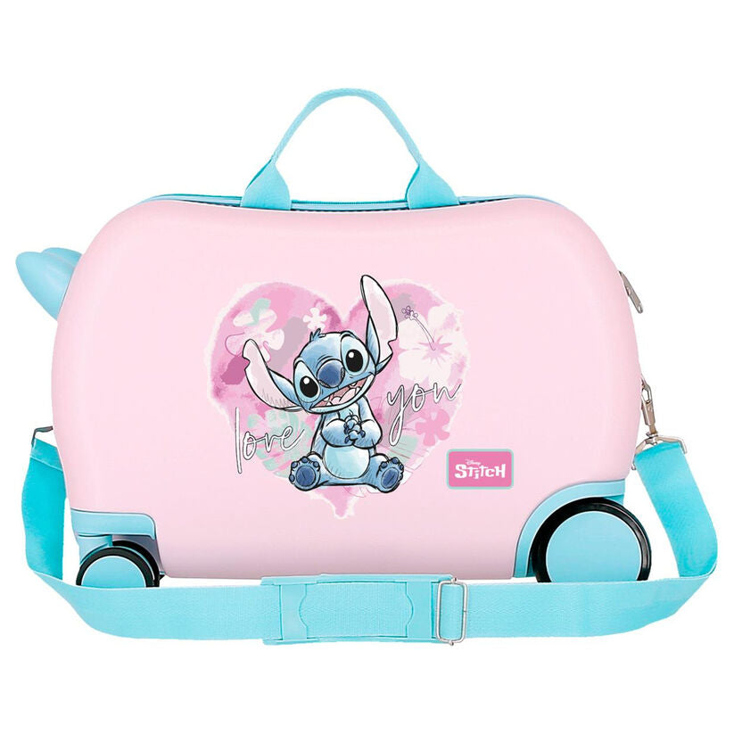 Maleta trolley rosa Disney Stitch de ABS con cuatro ruedas - 3