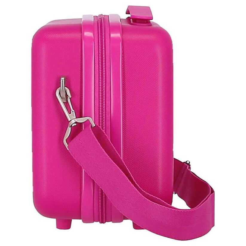 Neceser fucsia de ABS con Minnie Disney, asa y correa lateral - 5