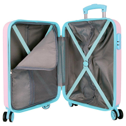 Maleta trolley rosa Happy Pets Owl Roll Road con búho y ruedas turquesa - 5