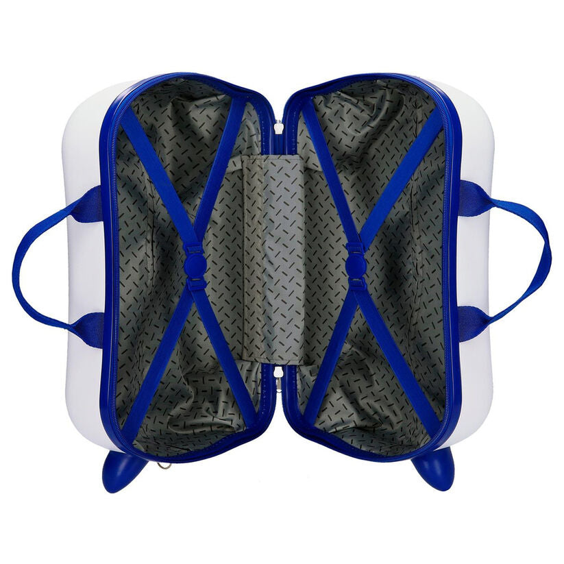 Maleta trolley ABS blanca y azul con dibujo de oso - 5
