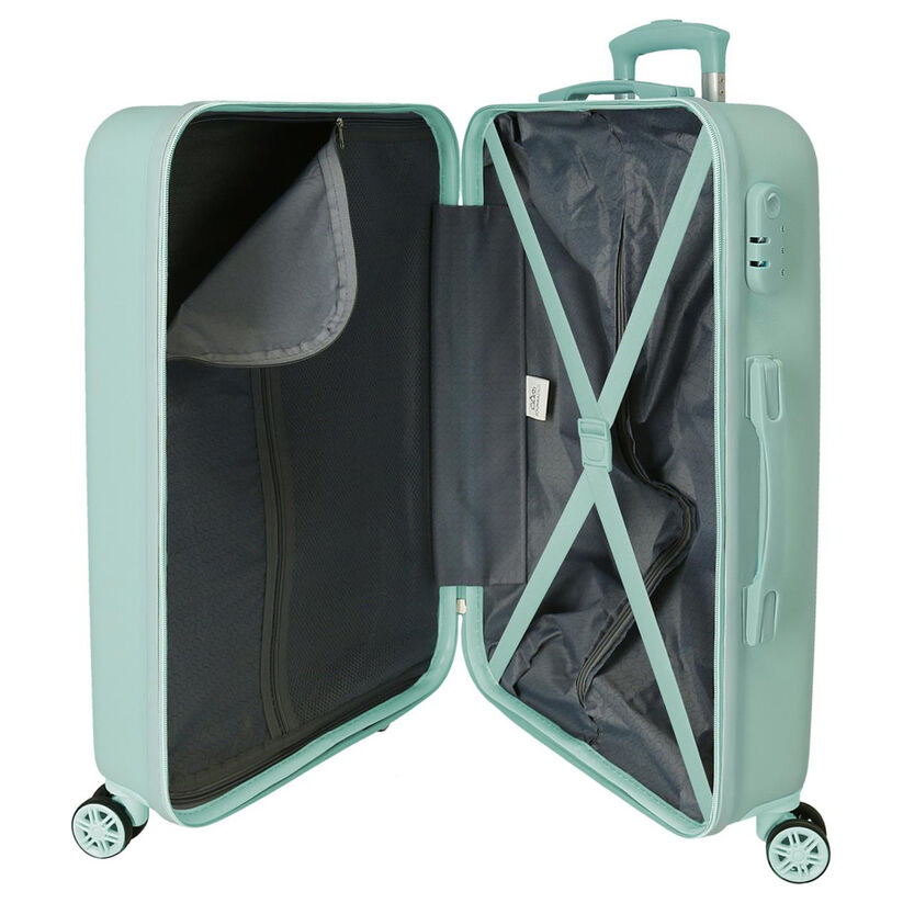 Maleta trolley verde menta Lovely Stitch de Disney con cuatro ruedas - 5