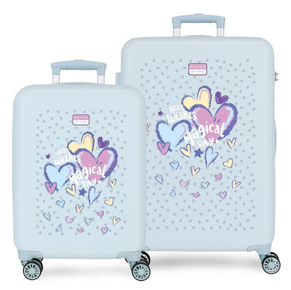 Set de dos maletas trolley Movom Best Wishes en azul claro