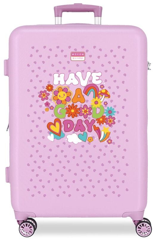 Maleta trolley Movom Good Day rosa de 65 cm