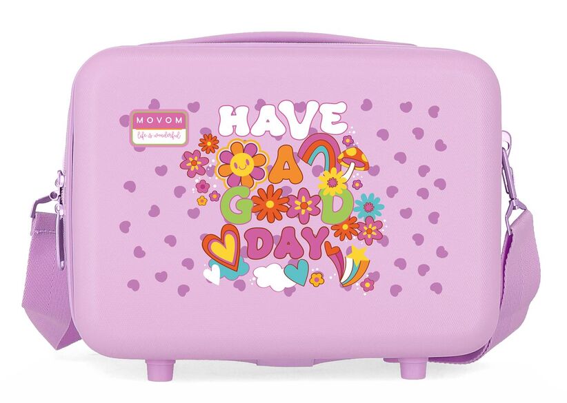 Neceser Movom Good Day rosa lila de ABS con estampado floral