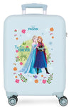 Maleta trolley Frozen Disney azul claro con Elsa y Anna