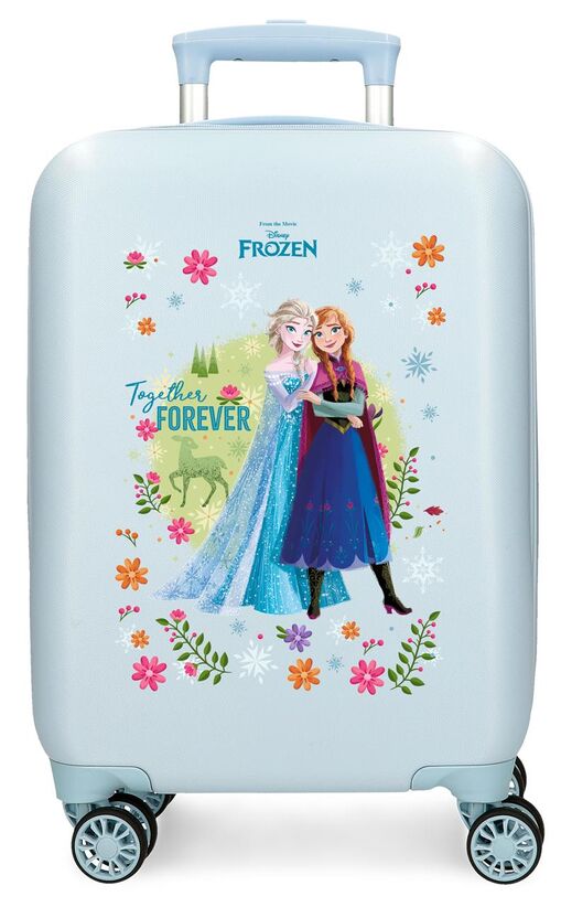 Maleta trolley Frozen Disney azul claro con Elsa y Anna