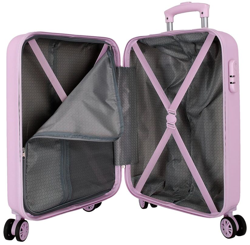 Maleta trolley Movom Good Day rosa con flores y ruedas dobles - 5