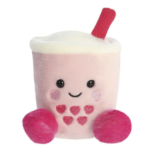 Peluche Bubble Tea Palm Pals rosa de AURORA con pajita fucsia