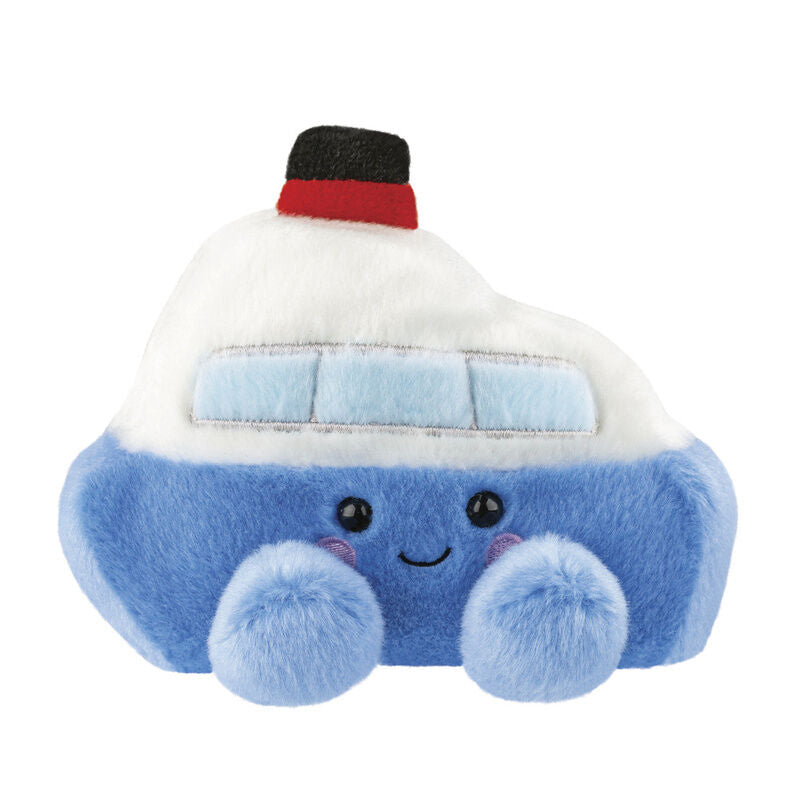 Peluche Palm Pals de AURORA con forma de barco azul y blanco
