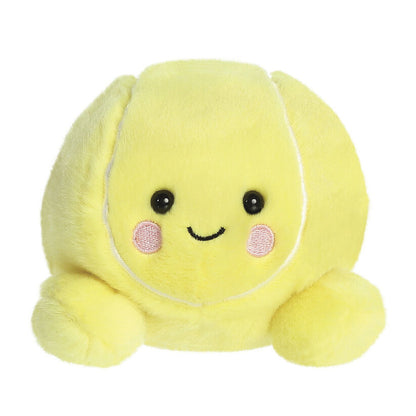 Peluche amarillo Palm Pals con forma de pelota de tenis y rostro sonriente
