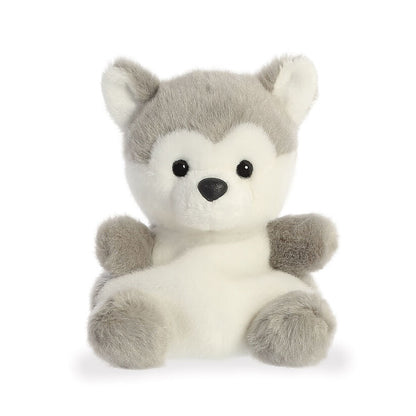 Peluche Husky AURORA Palm Pals gris y blanco de 13 cm