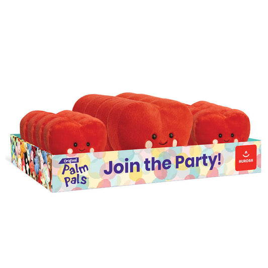 Expositor AURORA Palm Pals con peluches rojos de corazón