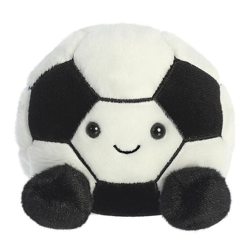 Peluche Palm Pals con forma de pelota de fútbol blanca y negra