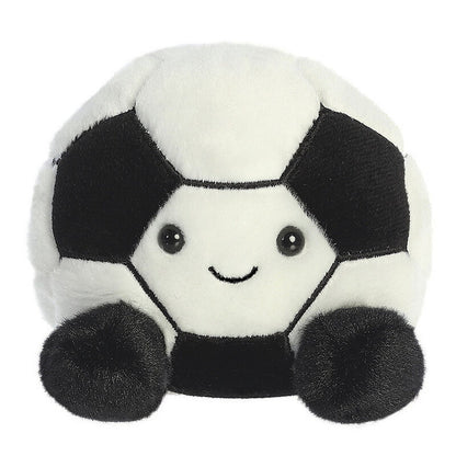 Peluche Palm Pals con forma de pelota de fútbol blanca y negra