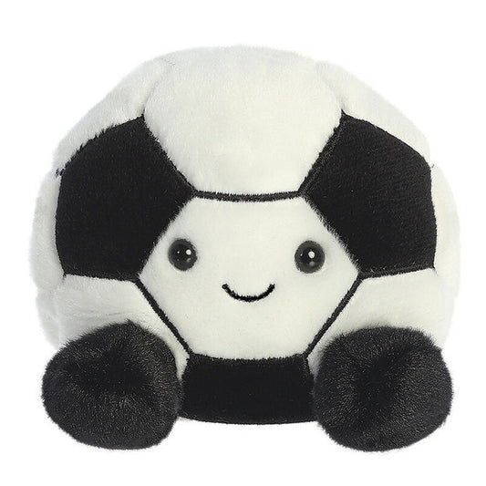 Peluche Palm Pals con forma de pelota de fútbol blanca y negra