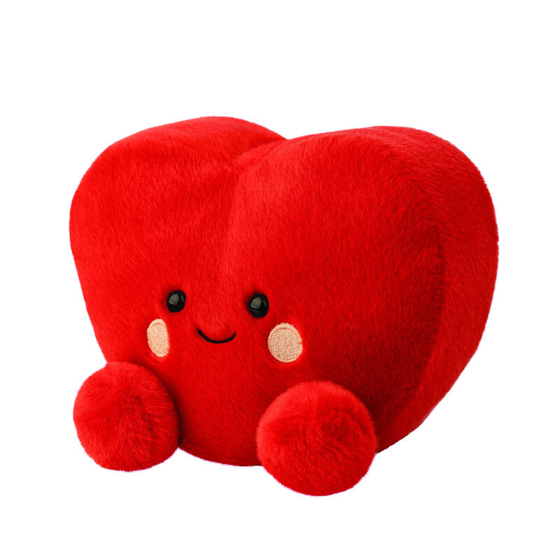 Peluche Palm Pals de AURORA con forma de corazón rojo y carita - 2