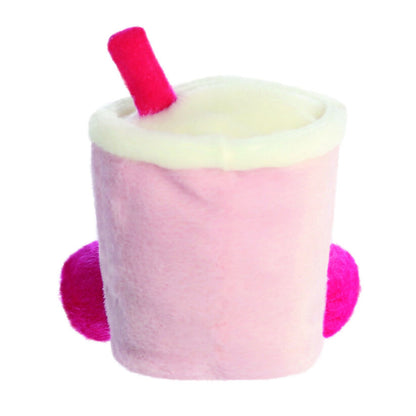 Peluche Bubble Tea Palm Pals rosa de AURORA con pajita fucsia - 4