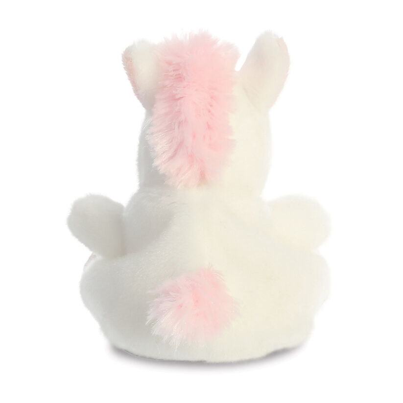 Peluche unicornio Palm Pals blanco con detalles rosas y cuerno plateado - 4