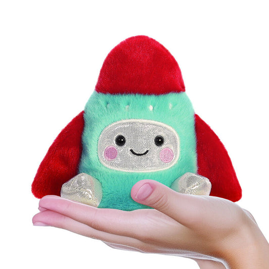 Peluche Cohete AURORA Palm Pals azul y rojo de 13 cm - 5