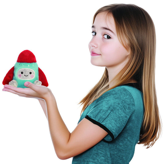 Peluche Cohete AURORA Palm Pals azul y rojo de 13 cm - 6